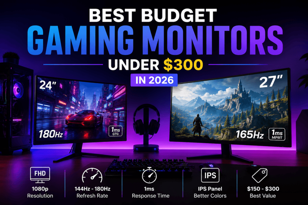Best Budget Gaming Monitors Under $300 in 2026